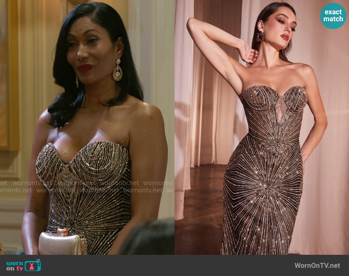 Ladivine Style #J871 worn by Dana 'Leslie' Thomas (Trisha Mann-Grant) on Beyond the Gates