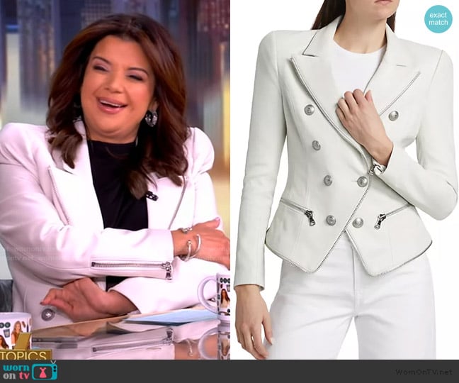 L'Agence Ottilie Leather Blazer worn by Ana Navarro on The View