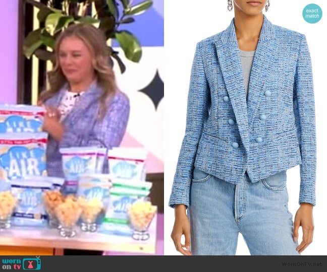 L'Agence Brooke Double Breasted Cropped Blazer worn by Allison Lin on The View