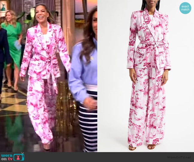 L'Agence Jordana Tie Waist Blazer worn by Sunny Hostin on The View
