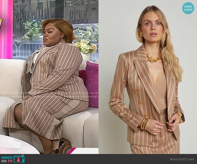 L'Agence Kenzie Striped Blazer worn by Da'Vine Joy Randolph on Today