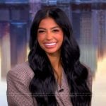 Layla Taylor’s check print blazer on The View