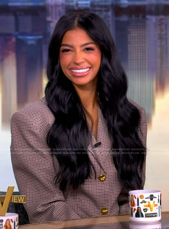 Layla Taylor’s check print blazer on The View