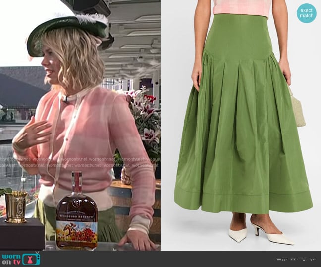Lela Rose Drop-Waist Pleated Full Ankle Skirt worn by Dylan Dreyer on Today