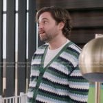 Levi’s green striped knit cardigan on Greys Anatomy