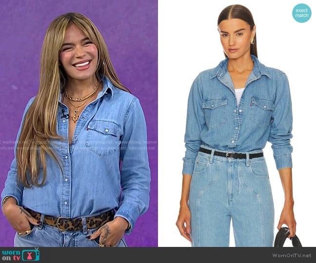 Levi's Iconic Western Button Down Shirt worn by Karol G on Today