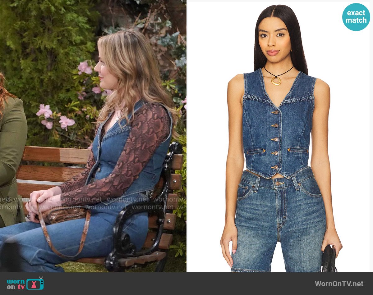 Levis Braided Vest worn by Tessa Porter (Cait Fairbanks) on The Young and the Restless