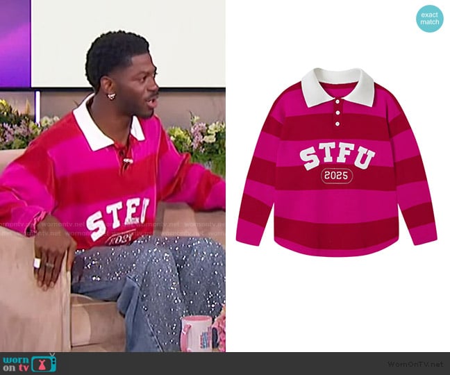 SSTUFFF Stfu Rugby Polo worn by Lil Nas X on The Jennifer Hudson Show