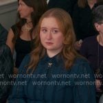 Lila’s dark blue shirtdress on The Four Seasons