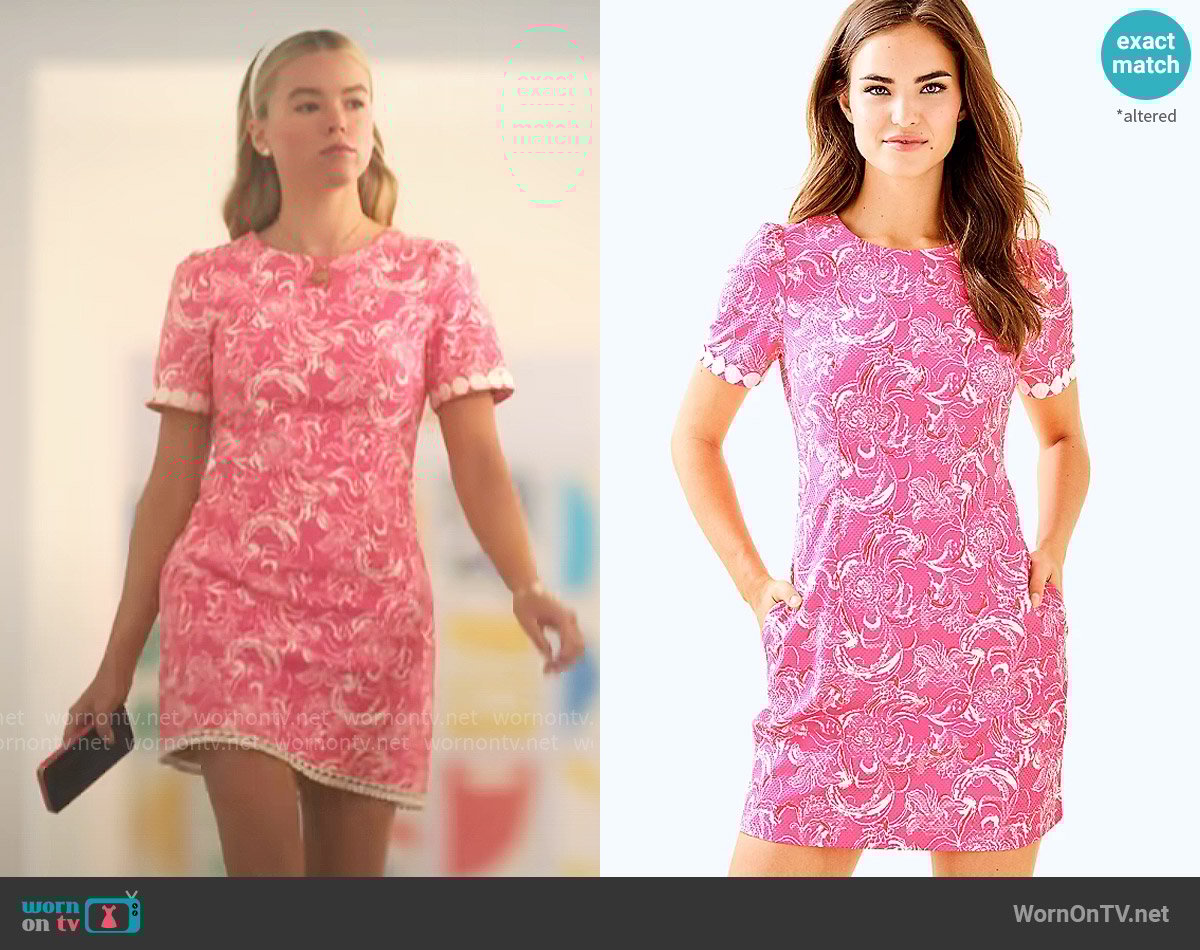 Lilly Pulitzer x Goop Gwyneth Stretch Shift Dress worn by Simone DeWitt (Milly Alcock) on Sirens