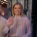 Lindsay Hubbard’s blue striped top and pants on The Kelly Clarkson Show