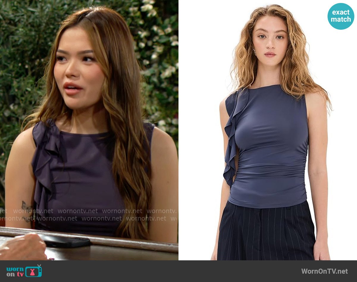 Lioness Rendezvous Top in Mineral worn by Luna (Lisa Yamada) on The Bold and the Beautiful