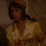 Lisa’s yellow Elnett silk pajamas on And Just Like That