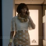 Lisa’s geometric cutout dress on And Just Like That