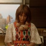 Lisa’s abstract print apron on And Just Like That