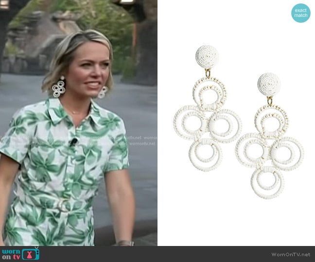 Lisi Lerch Chloe Raffia Drop Earring in White worn by Dylan Dreyer on Today