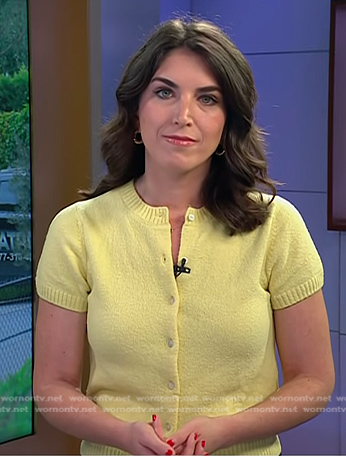 Liz's yellow short sleeve cardigan on Today