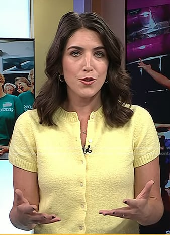 Liz's yellow short sleeve cardigan on Today