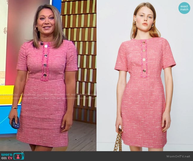 LK Bennett Dr. Varley Tweed Mini Dress worn by Ginger Zee on Good Morning America
