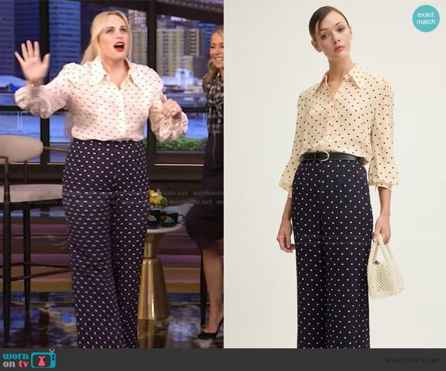 Rebel Wilson’s polka dot print pants on Live with Kelly