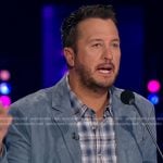 Luke Bryan’s blue suede blazer on American Idol