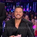 Luke Bryan’s black embellished blazer on American Idol