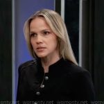 Lulu’s black jacket with silver buttons on General Hospital