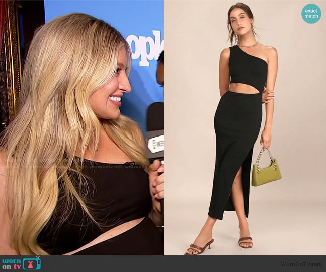 Lulus Spice Things Up Black Cutout Midi Dress worn by Ashley Bellman on E! News