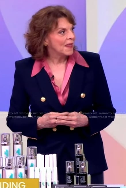 Lyn Butler's navy double breasted blazer on The View
