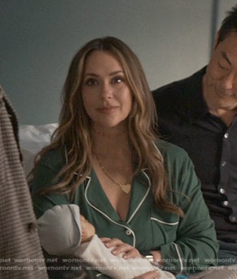 Maddie’s green contrast trim pajamas on 9-1-1