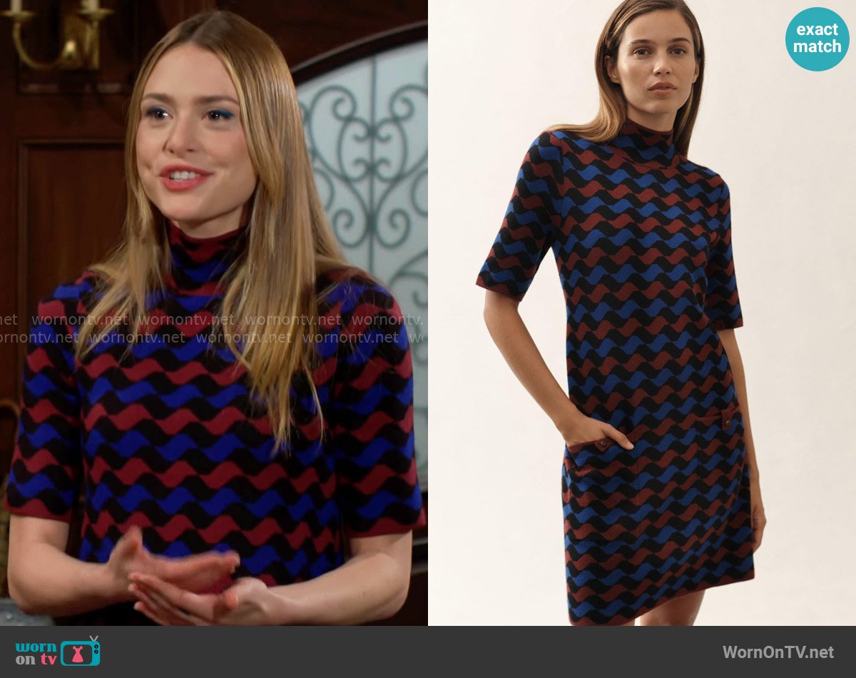 Maeve at Anthropologie The Annalise Mock-Neck Mini Sweater Dress worn by Claire Grace (Hayley Erin) on The Young and the Restless