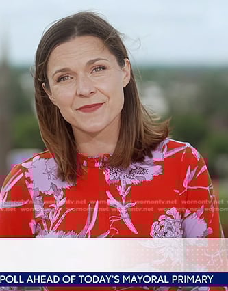 Maggie Rulli's red floral dress on Good Morning America