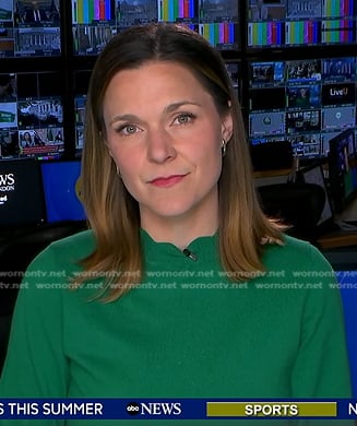 Maggie Rulli’s green scalloped sweater on Good Morning America