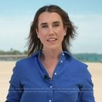 Maggie Vesper’s blue button front shirt on NBC News Daily