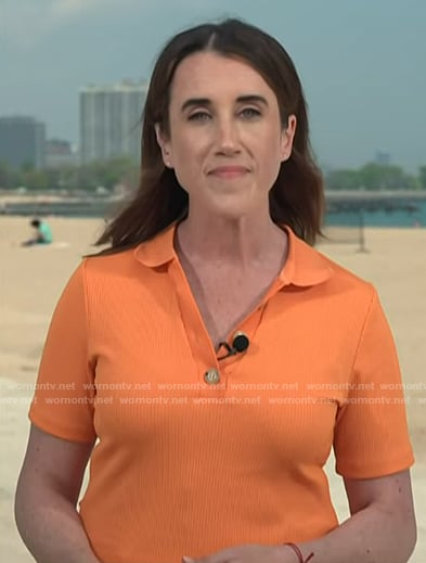 Maggie Vespa's orange polo top on NBC News Daily