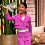 Maia Kealoha’s pink cropped blazer and pants on The View