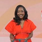 Makho’s red pleated dress on Today