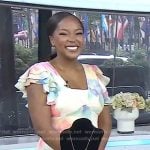 Makho’s watercolor floral ruffle sleeve dress on Today