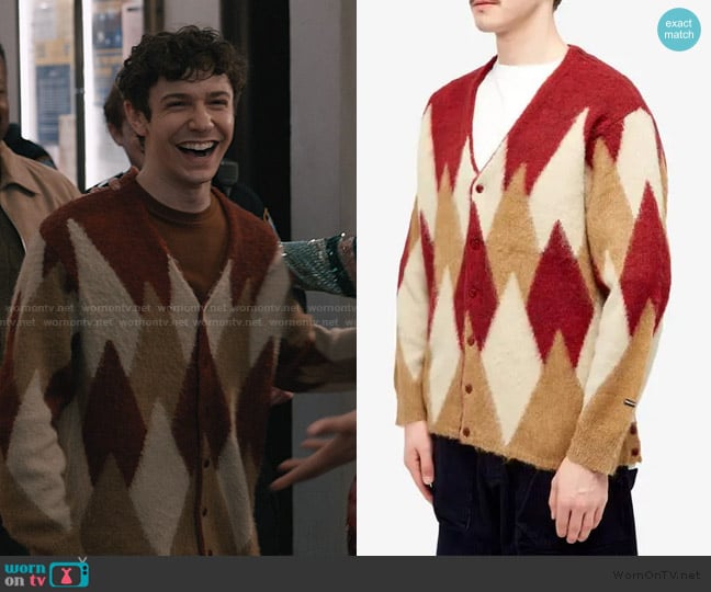 Manastash Aberdeen Diamond Cardigan worn by Teddy (Ben Levi Ross) on Elsbeth