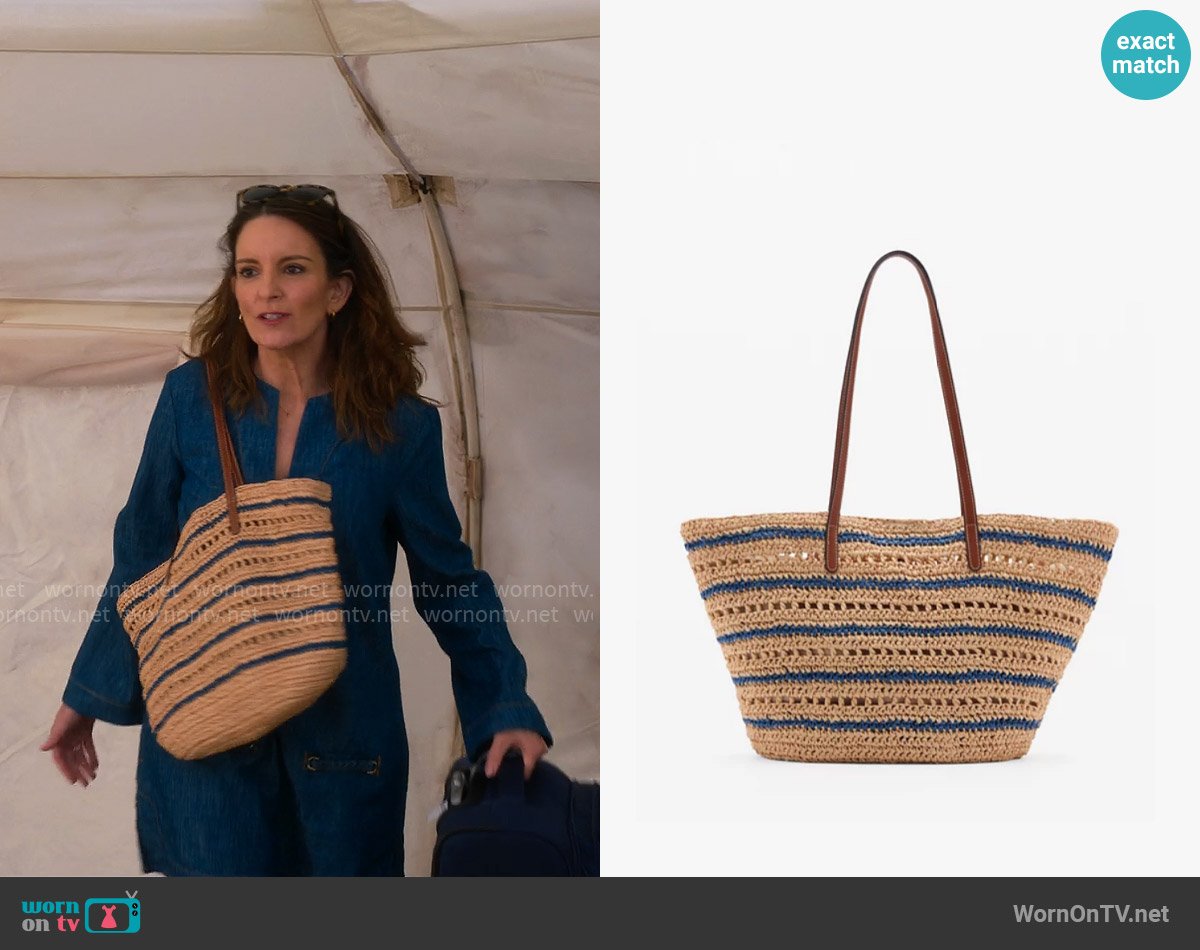 Mango Natural Fibre Carrycot Bag worn by Kate (Tina Fey) on The Four Seasons