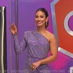 Manuela’s purple one-shoulder dress on The Price is Right
