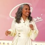 Mara Brock Akil’s satin belted shirtdress on Sherri