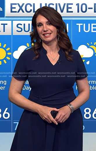 Maria's navy v-neck short sleeve dress on Today