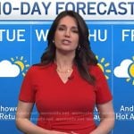 Maria’s red v-neck short sleeve dress on Today