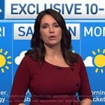 Maria’s burgundy button detail dress on Today