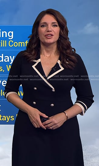 Maria's black contrast trim blazer dress on Today