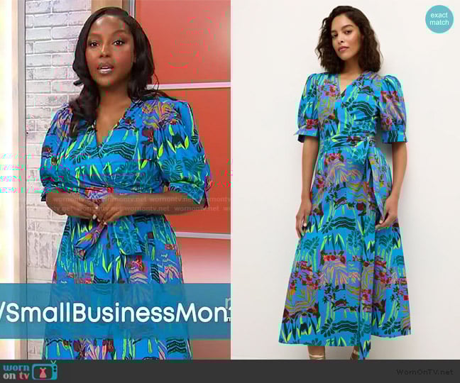Marie Oliver Rita Wrap Dress worn by Makho Ndlovu on Sherri