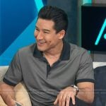 Mario’s gray contrast polo on Access Hollywood