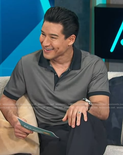 Mario's gray contrast polo on Access Hollywood