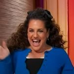 Marissa Jaret Winokur’s blue scalloped cardigan on Sherri